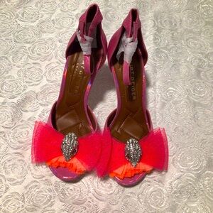Kurt Geiger Pink and Orange Heels with Silver Accent